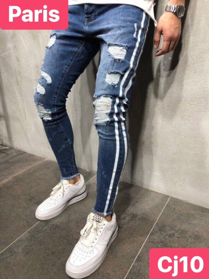 QUẦN JEAN NAM XANH CHẤT BÒ 2 SỌC VIỀN DÂN CHƠI NƯỚC PHÁP PR-10 CAO CẤP - PARIS FASHION