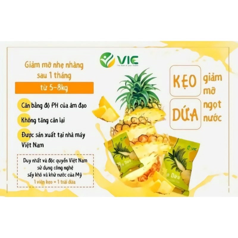 (Chính hãng) Kẹo dứa giảm cân đẹp da VIC