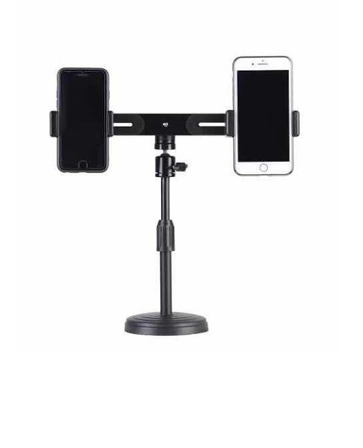 Giá đỡ kẹp điện thoại livestream giá đỡ 2 điện thoại livestream để bàn cây live stream