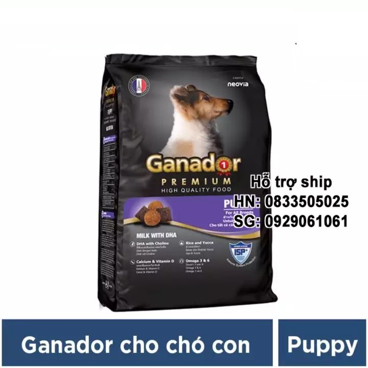 Hanpet - Thức ăn cho chó Ganador Puppy 400g Thức ăn cho chó nhỏ có sữa và DHA giúp chó con thông minh