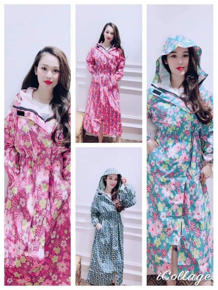 Áo mưa măng tô họa tiết cao cấp