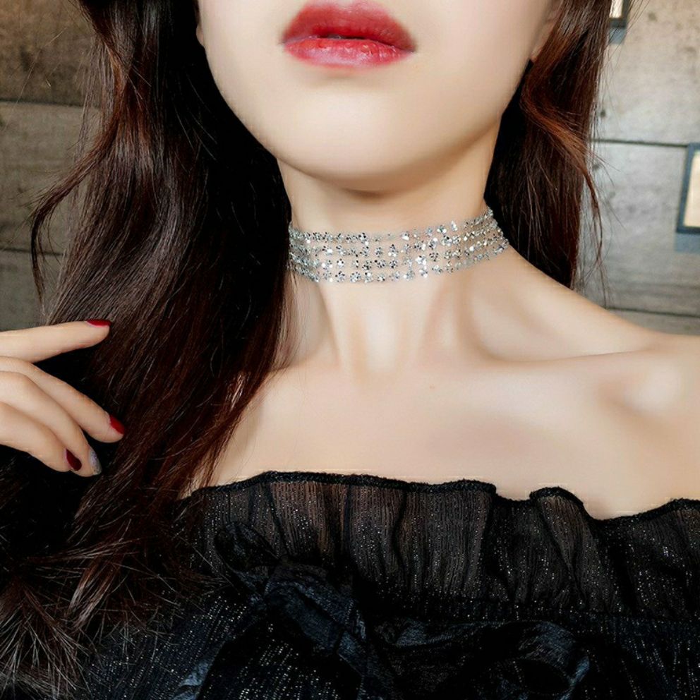 [HCM]Vòng cổ choker đính sequin lấp lánh