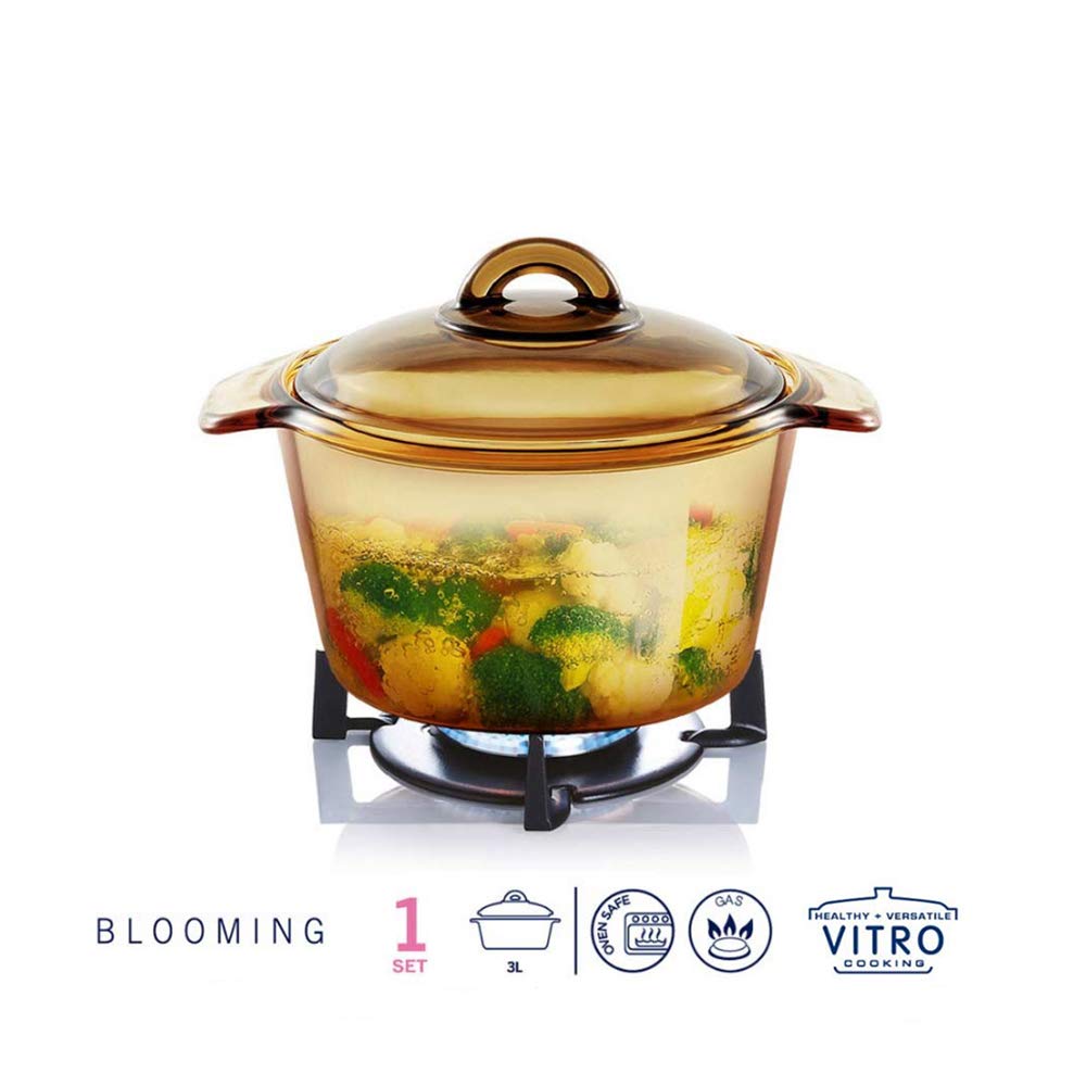 [HCM]Nồi thủy tinh Luminarc Vitro Blooming Amber 3L H6891