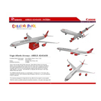 Mô hình giấy 3D máy bay A340-600