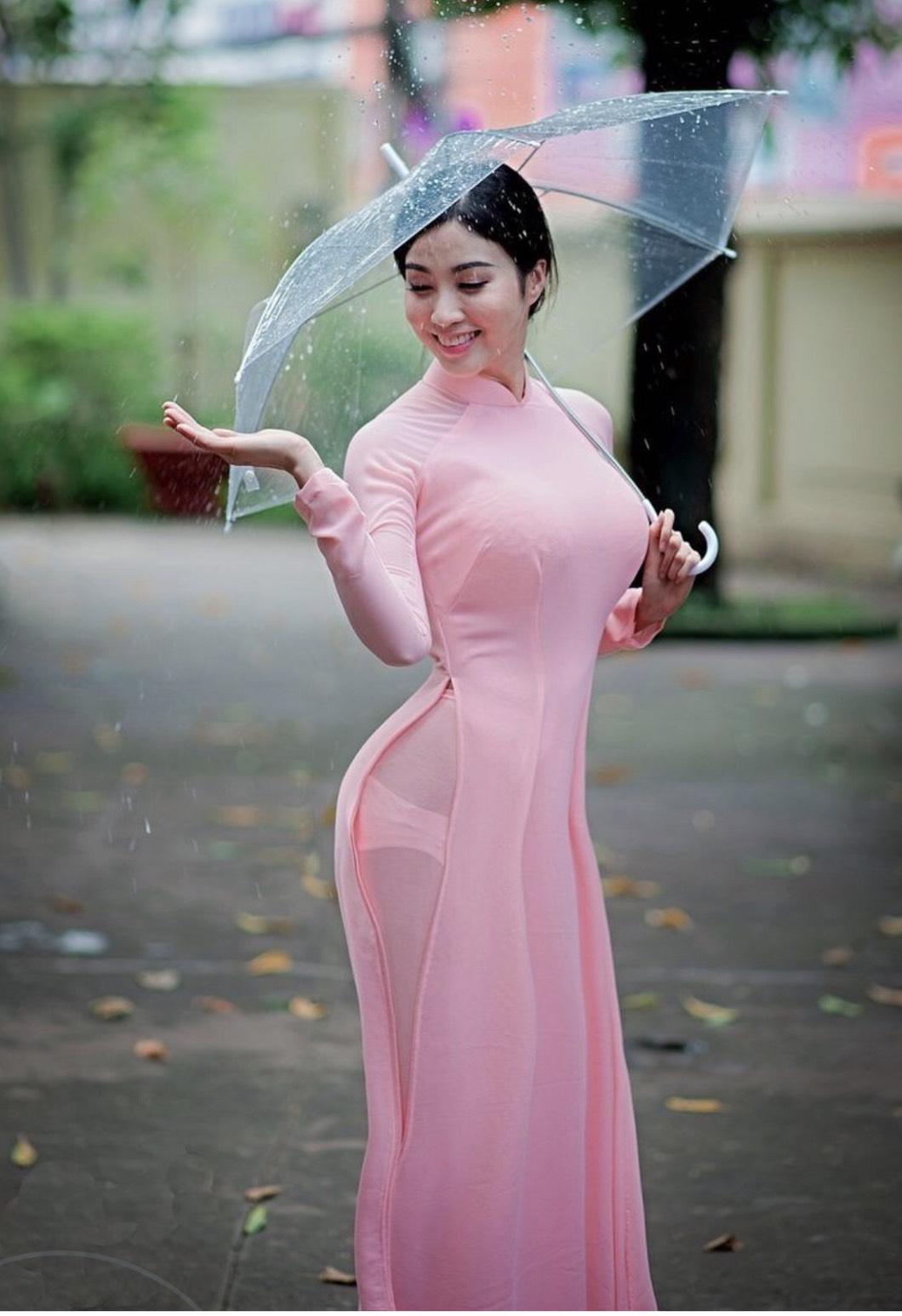 Áo dài mỏng - Áo dài chiffon 1 lớp