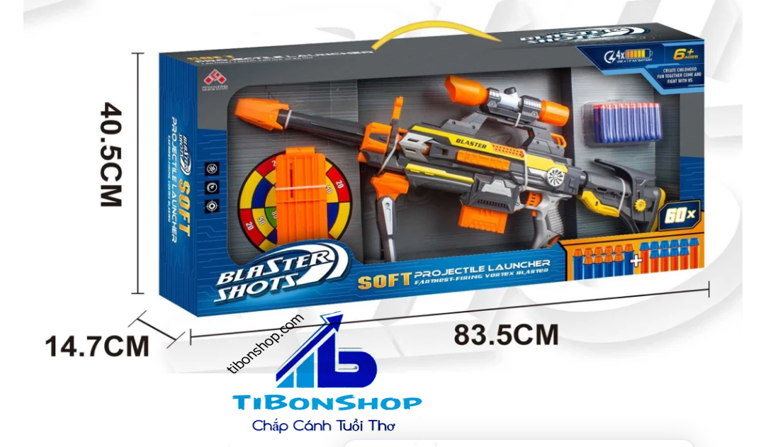 Đồ chơi dan xốp kiểu nerft A12+80V XỐP(mẫu mới 2022)