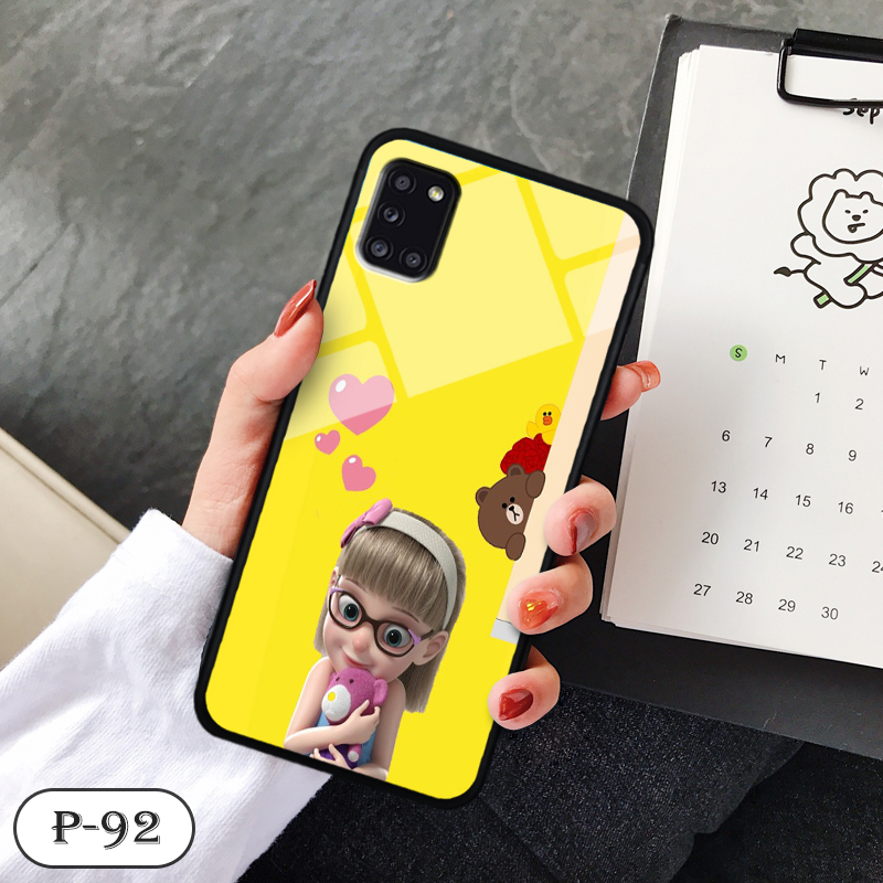 Ốp lưng kính 3D cute Samsung A31