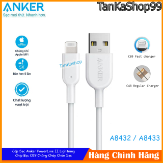 Cáp Sạc Anker PowerLine II Lightning, Chip C89 Chuẩn MFi Cho iPhone, A8432 A8433 thumbnail