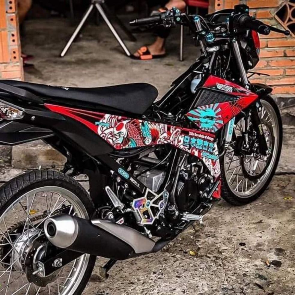 [HCM]Tem xe satria- raider  tem roi mẫu cá chép màu đỏ