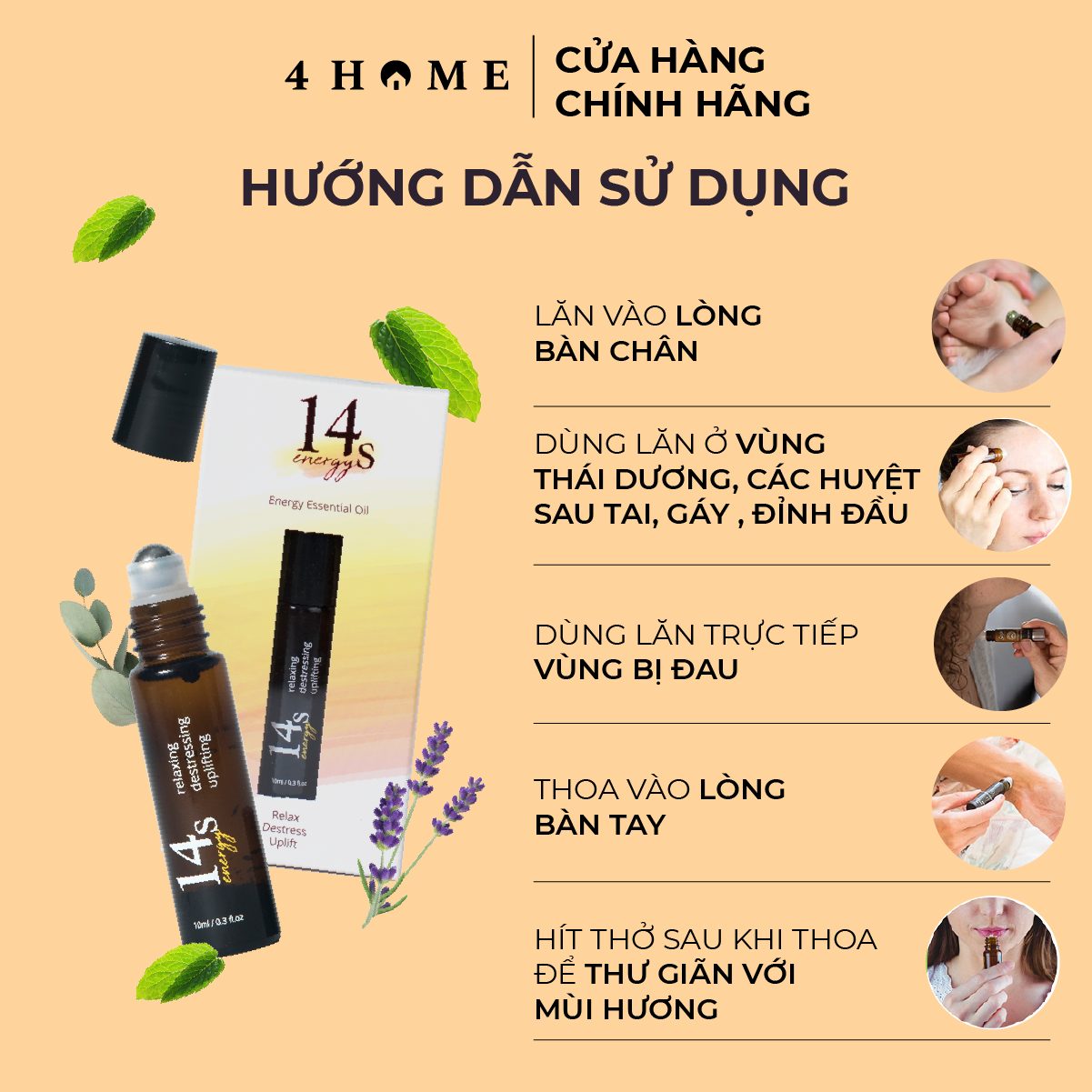 Tinh Dầu Lăn 14s - Energy (10ml)