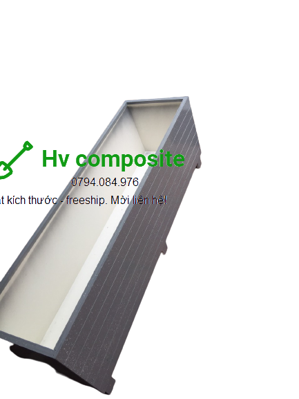 Chậuhoa composite 50x20x25 (+5cm chân liền)