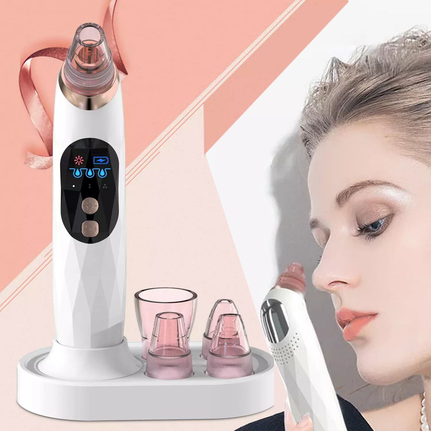 Máy hút mụn ,máy hút mụn đầu đen dụng cụ làm sạch lỗ chân lông làm nóng , hút mụn cám , mụn đầu đen hút sạch các loại mụn lâu ngày ẩn sâu bên trong da