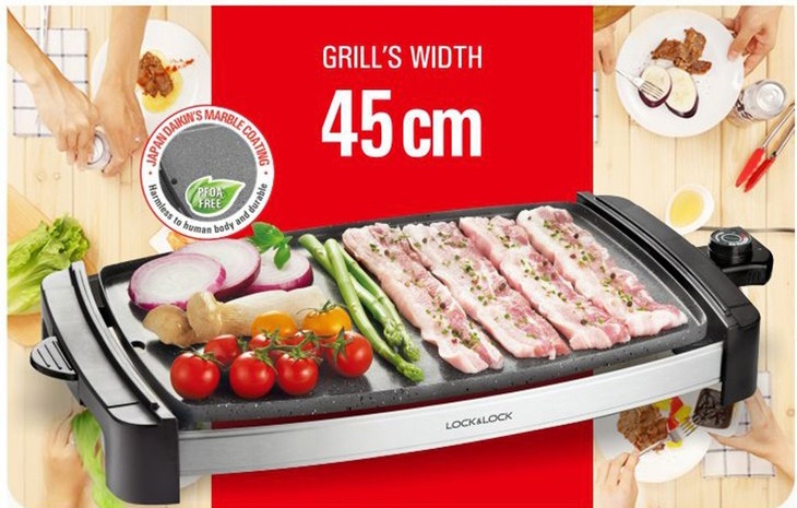 Vỉ nướng điện Lock&Lock EJG211 (2000W) hàng chính hãng
