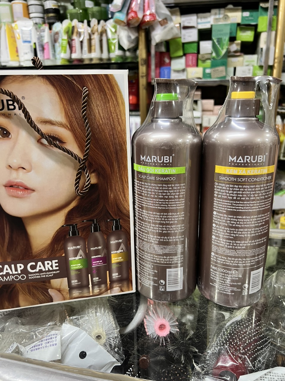 DẦU GỘI VÀ DẦU XẢ TÓC BÓNG MƯỢT KERATIN MARUBI