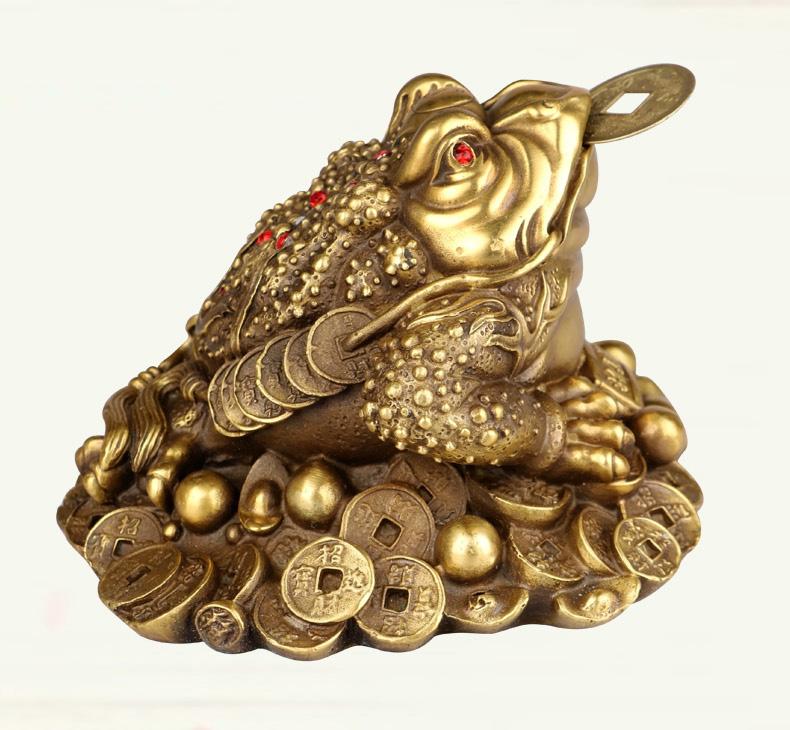 Tượng Thiềm thừ - Bằng đồng thau cao 10cm
