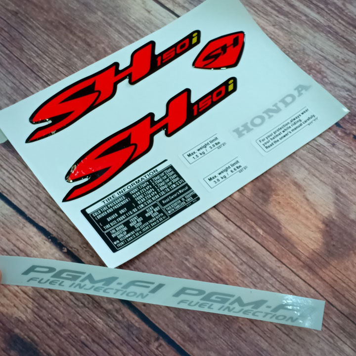 Tem nổi chữ dán xe SH 150i , logo chữ nổi dán xe máy [ XẢ KHO ] màu sắc như hình, chuyên linh kiện xe máy giá rẻ