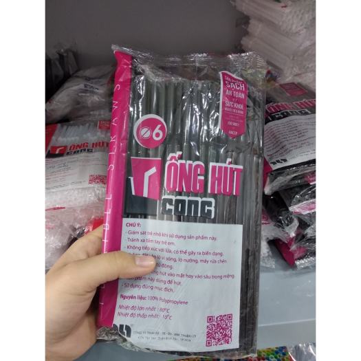 1 bịch Ống hút cong phi 6 sạch an toàn khi sử dụng
