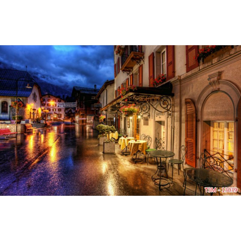 Tranh dán quán cafe,trà sữa tranh 3D trang trí