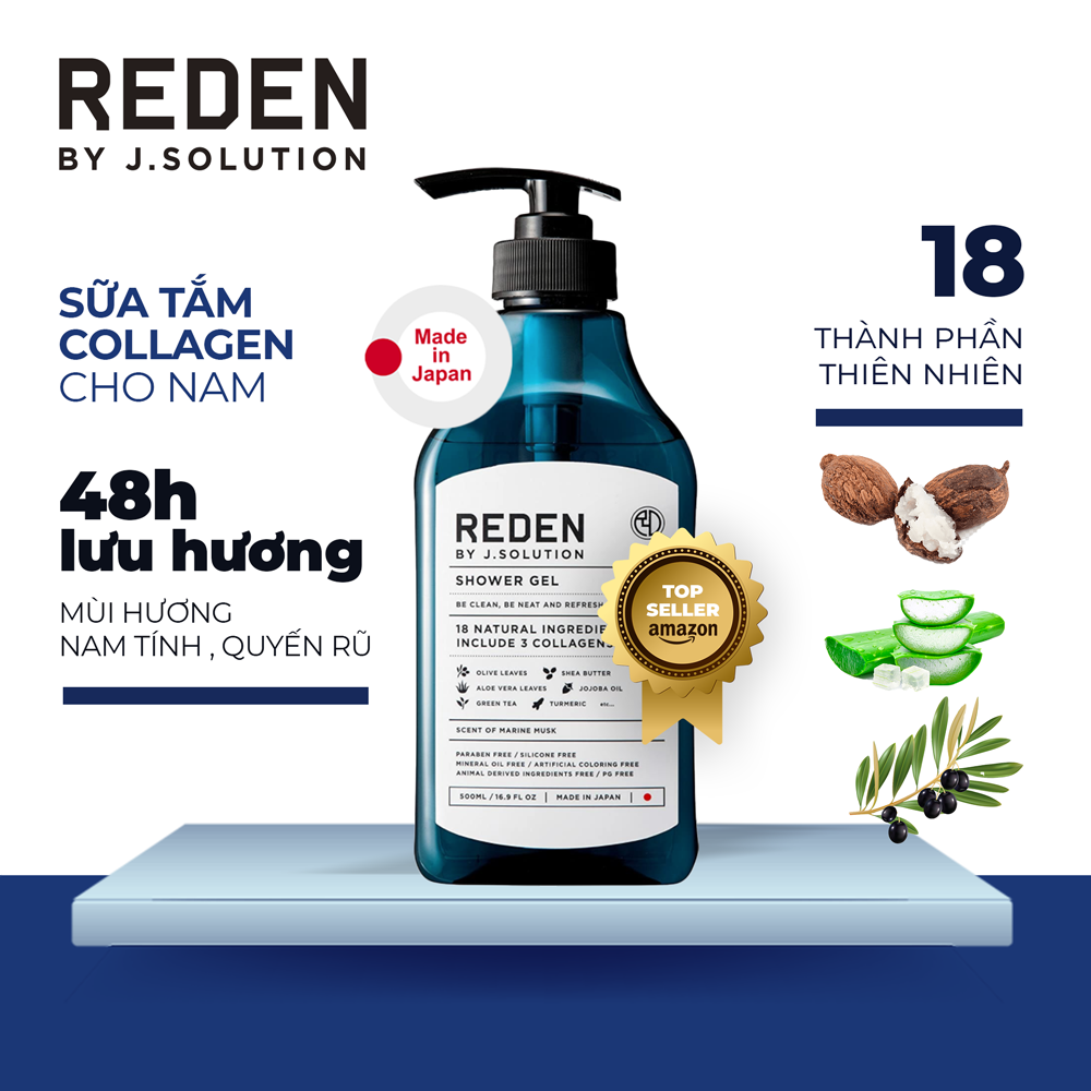 Combo bộ 3 "phải có" (dầu gội 500ml + gel tắm 500ml + xịt thơm quần áo 200ml) Nhật Bản REDEN by J.Solution