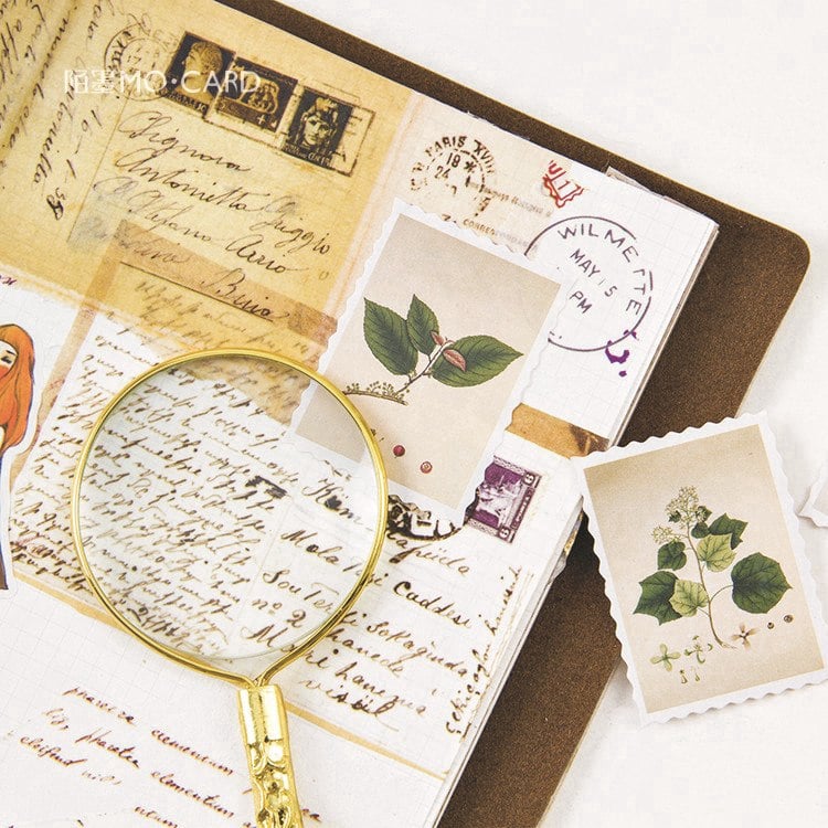 Hộp 45 Sticker Dán tem cây Thảo Dược vintage