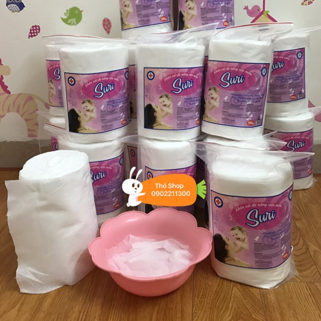 Khăn vải khô đa năng siêu mềm Suri cuộn 500g