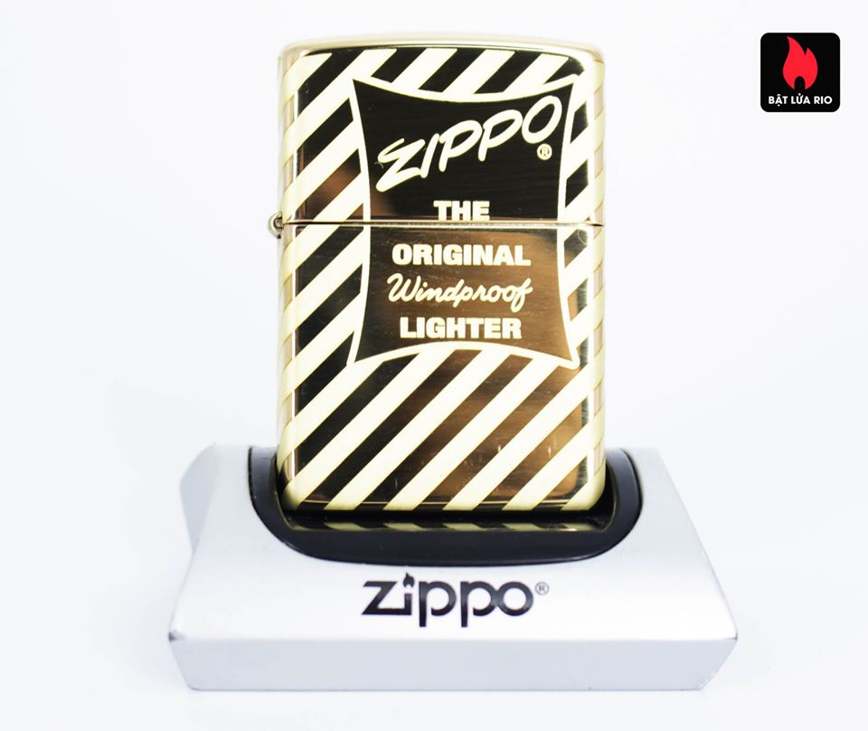 Bật lửa Zippo 49075 - Zippo Vintage Zippo Box Top High Polish Solid Brass