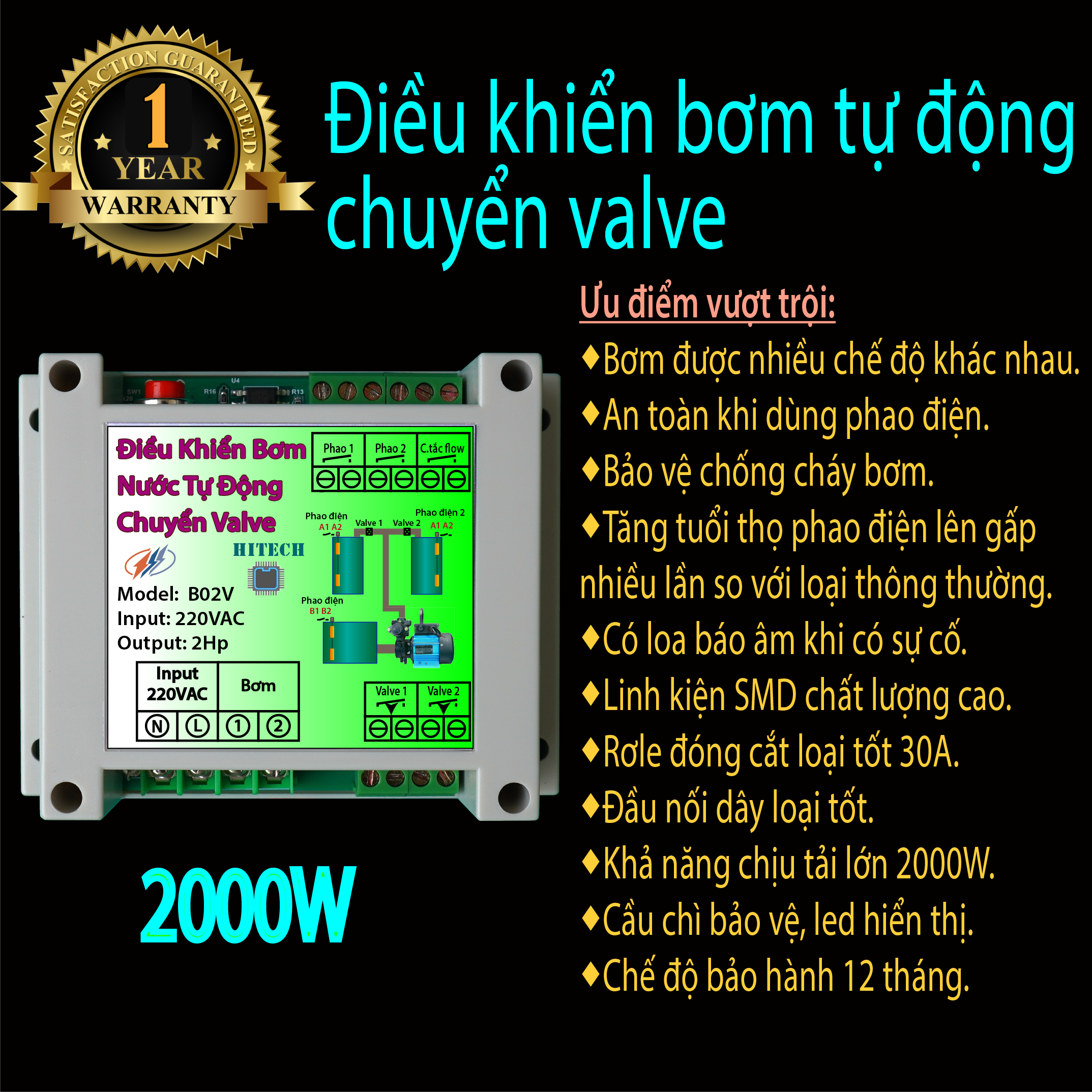 Điều khiển bơm nước tự động chuyển valve