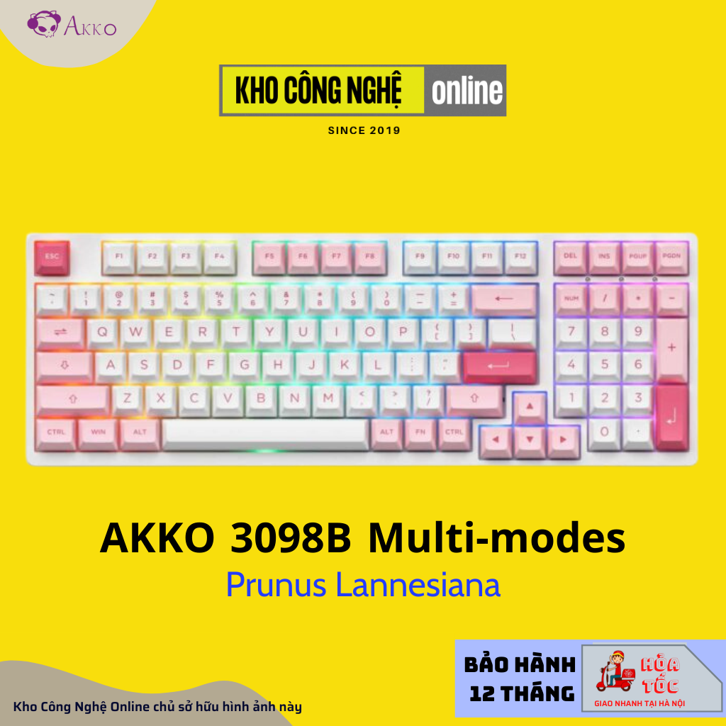 Bàn phím cơ AKKO 3098B Multi-modes (Led RGB/Bluetooth/Wireless 2.4G/Hotswap/Foam tiêu âm/Foam Đáy/Pre-lube)