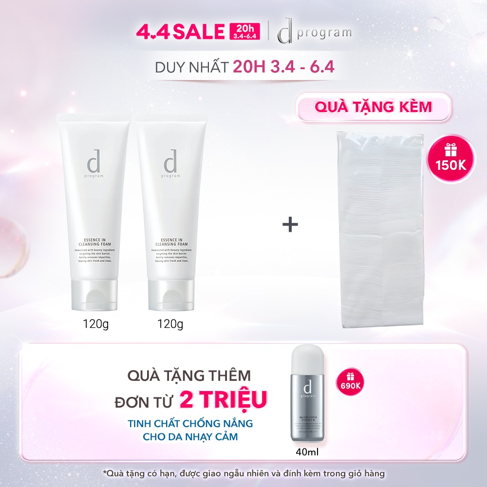Combo Sữa rửa mặt siêu bọt d Program Cleansing Foam 120g