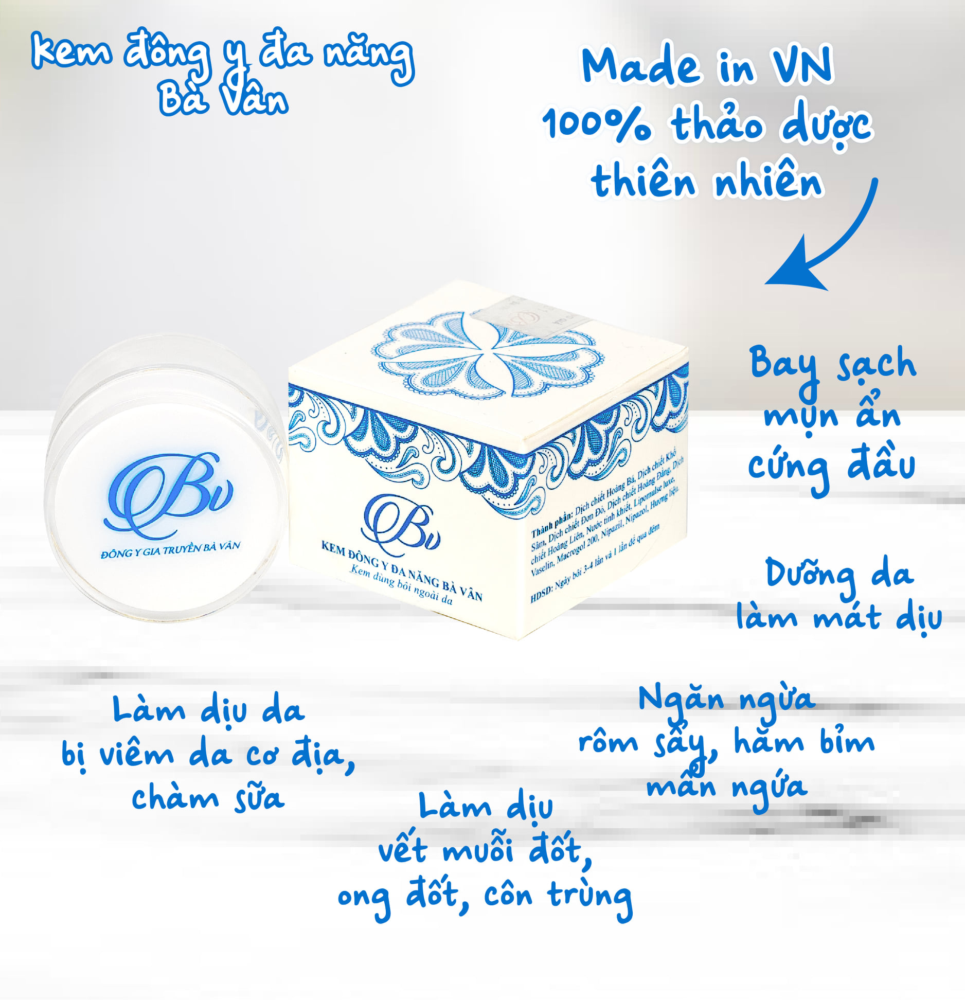 [CHÍNH HÃNG] Kem Đa Năng Bà Vân, Khắc Phục Các Vấn Đề Về Da