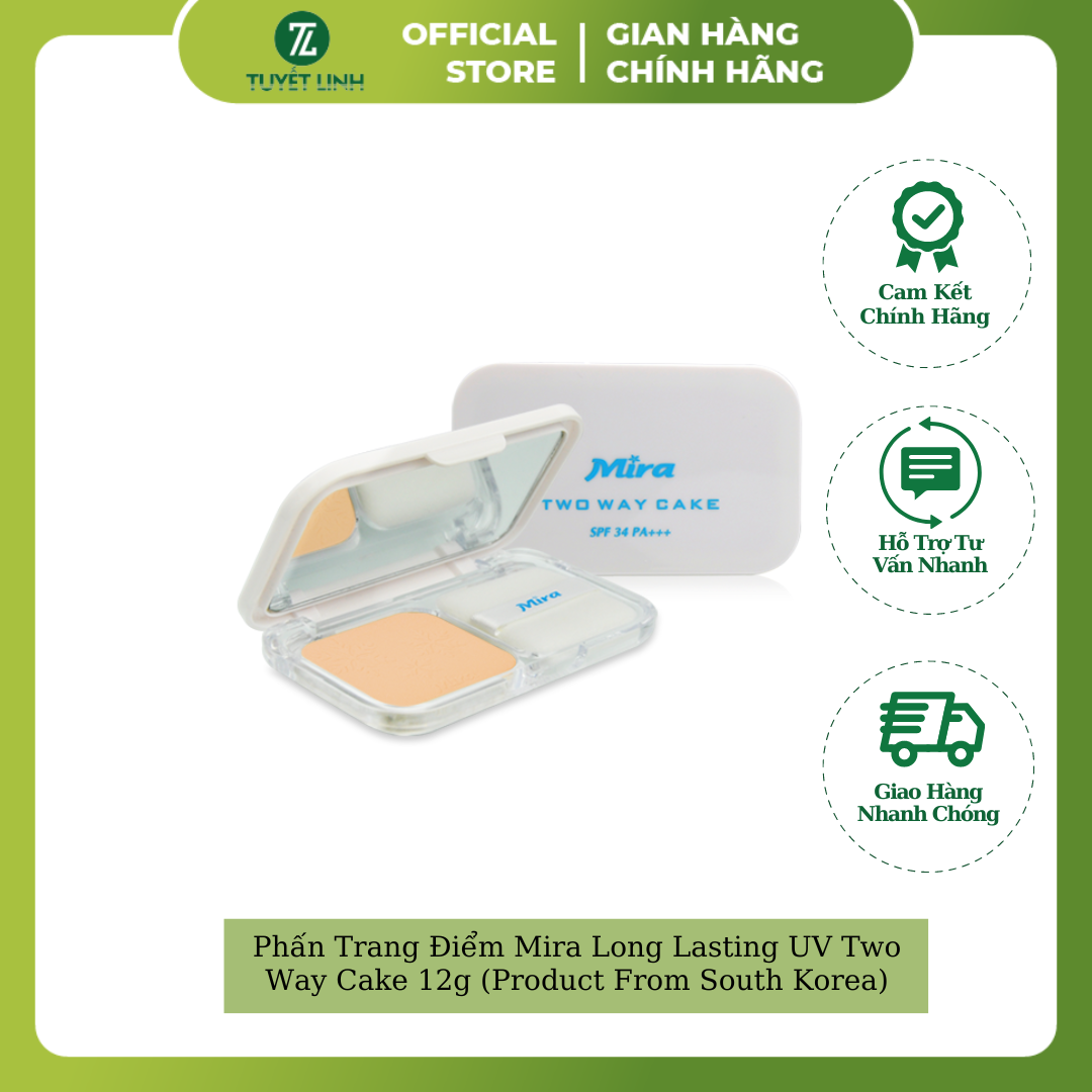 Phấn Trang Điểm Mira Long Lasting UV Two Way Cake 12g (Product From South Korea)