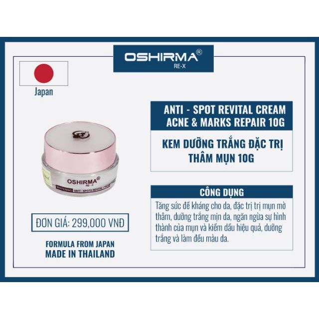 Kem Mụn Mờ Thâm Giảm Nhờn Oshirma 10GR