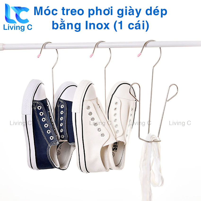 Móc treo phơi giày dép bằng Inox Living C MG, Móc treo giữ phom giày dép bằng inox 304 dày 4 ly