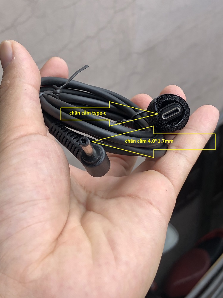 dây sạc chuyển type-c sang 4.0mm*1.35mm (usb-c to 4.0X1.35mm)