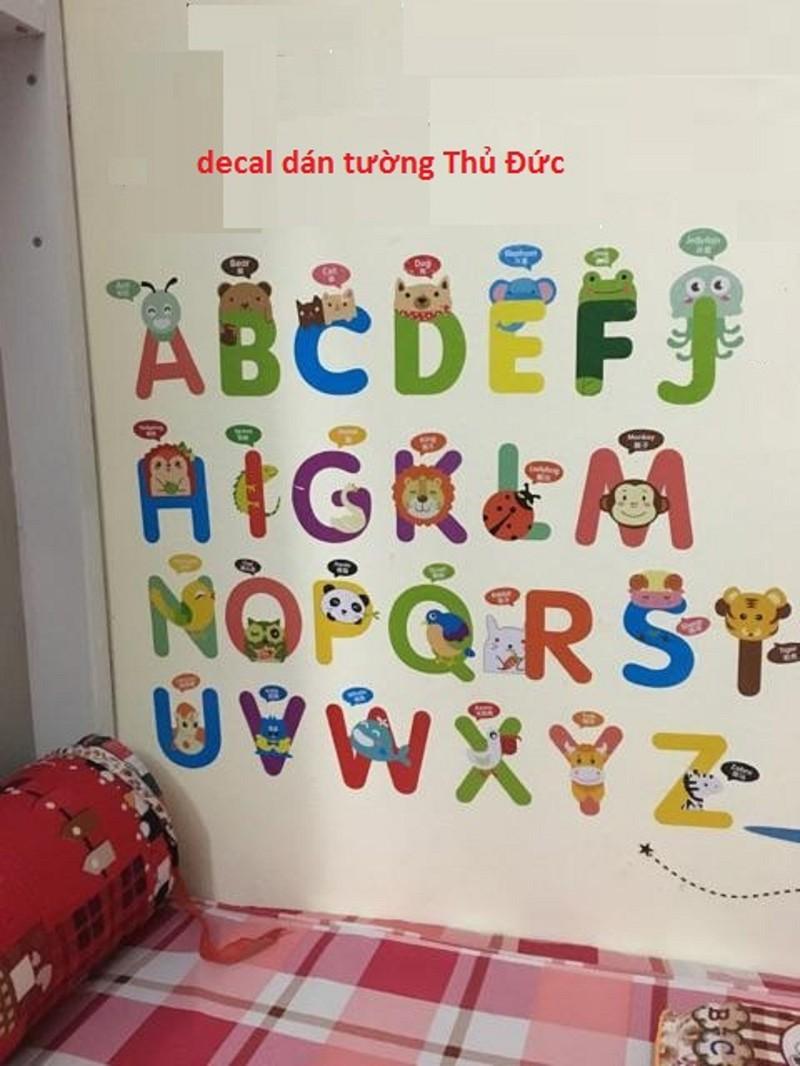 decal dán tường chữ cái cho bé