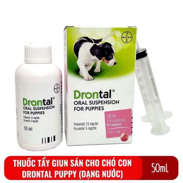 Tẩy giun dạng nước cho chó con drontal ống 1,5ml