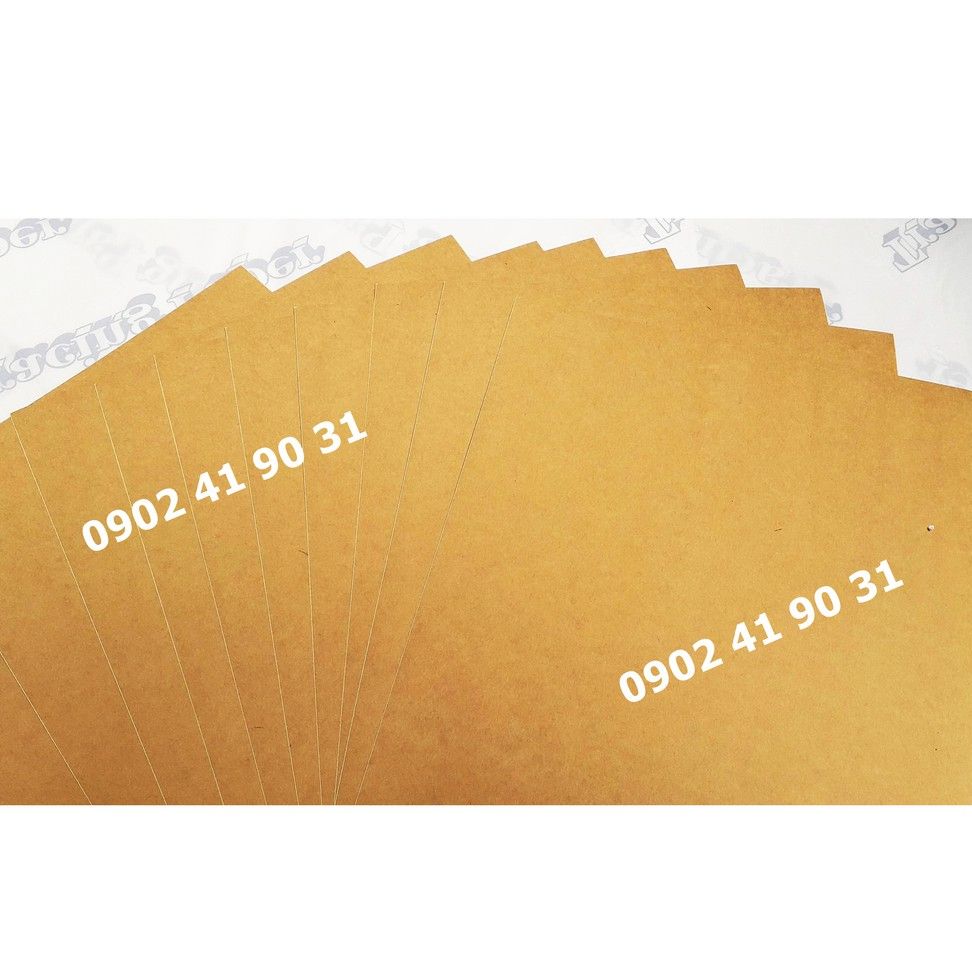 Set 20 Tờ Giấy in Decal Da Bò A4 (Giấy Kraft màu nâu)