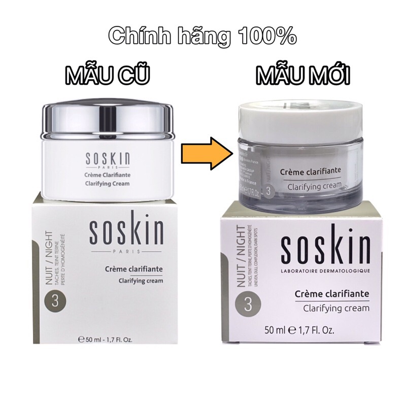 ✅[Chính Hãng] Kem dưỡng trắng da Soskin Clarifying Cream 50ml của Pháp