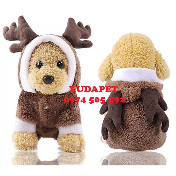 [ CÓ MÃ GIẢM GIÁ ] ÁO MẶC NOEL CHO THÚ CƯNG MẪU CHÚ TUẦN LỘC SIÊU CUTE XUDAPET