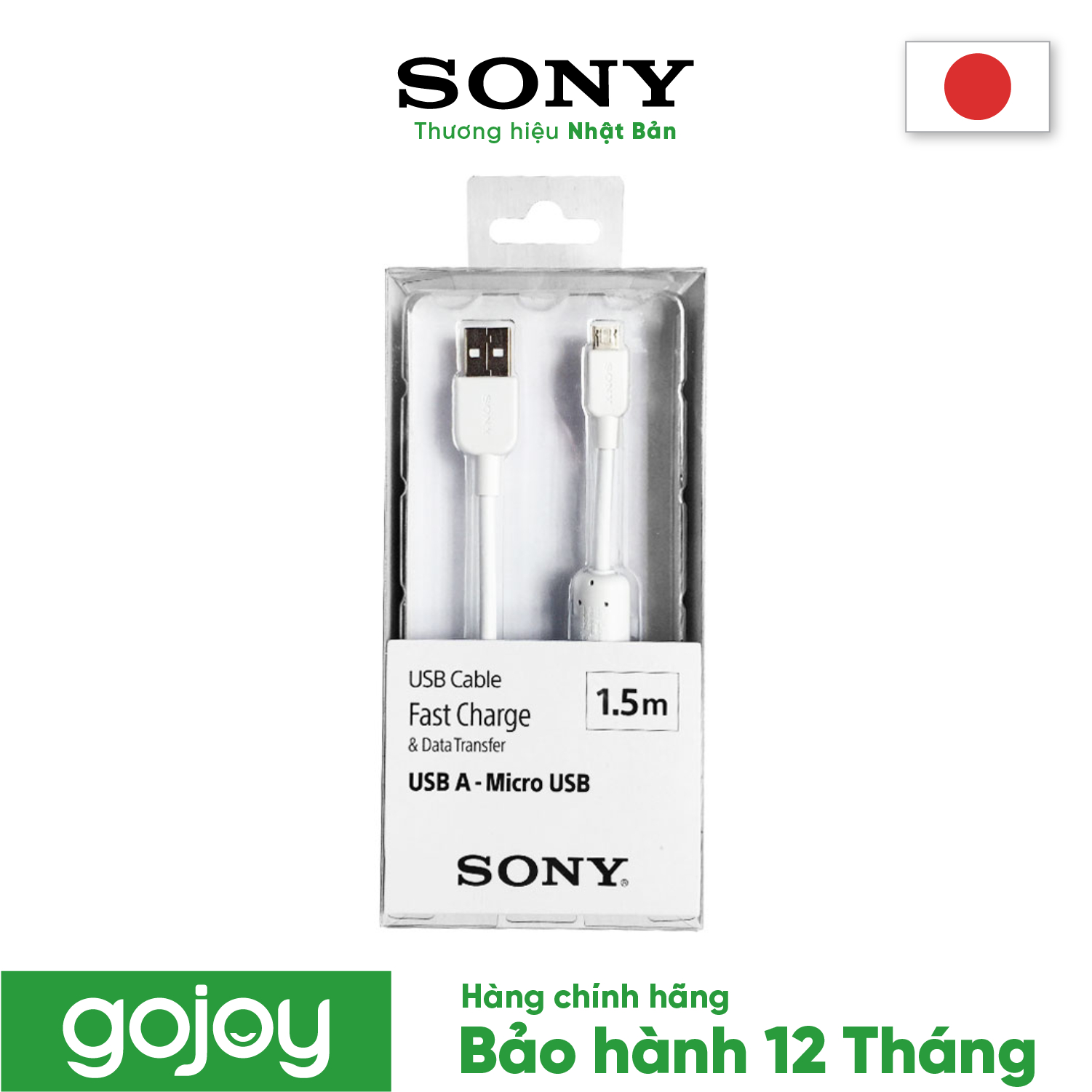 Cáp MICRO USB 1.5 m SONY CP-AB150 - Bảo hành chính hãng 12 tháng