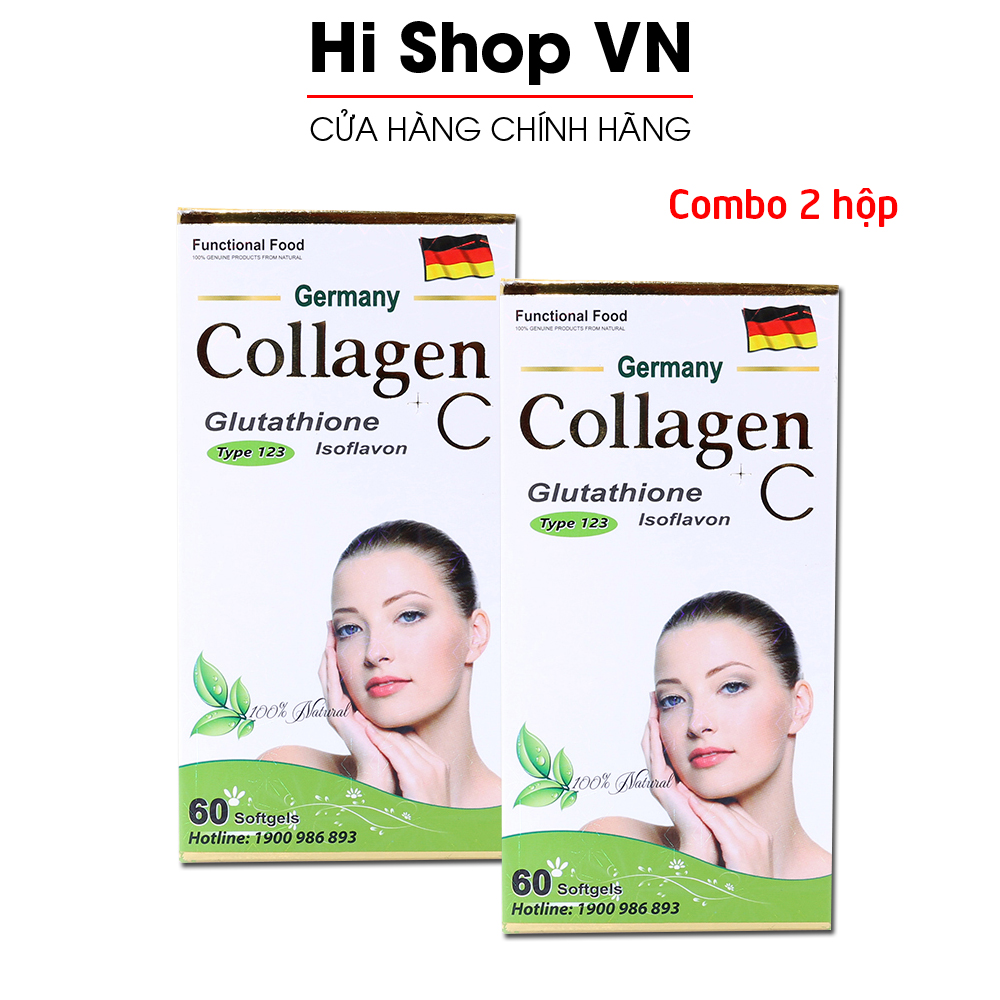 Combo 2 hộp Viên uống đẹp da Collagen C bổ sung Vitamin A E C giảm nám sạm da, chống lão hóa - Hộp 60 viên
