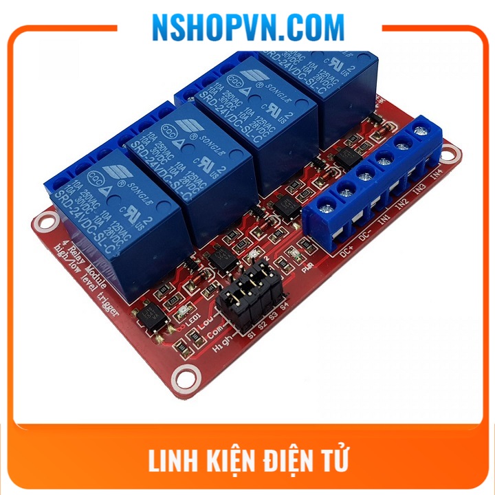 Module 4 relay với opto cách ly kích h/l 24vdc 10a