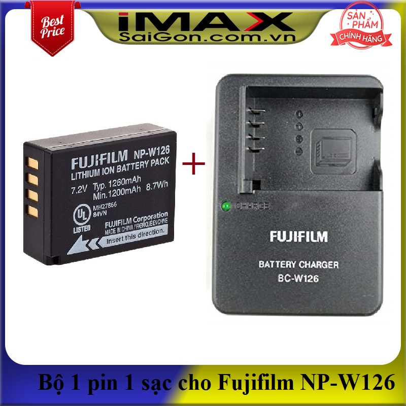 Bộ 1 pin 1 sạc máy ảnh cho fujifilm np-w126