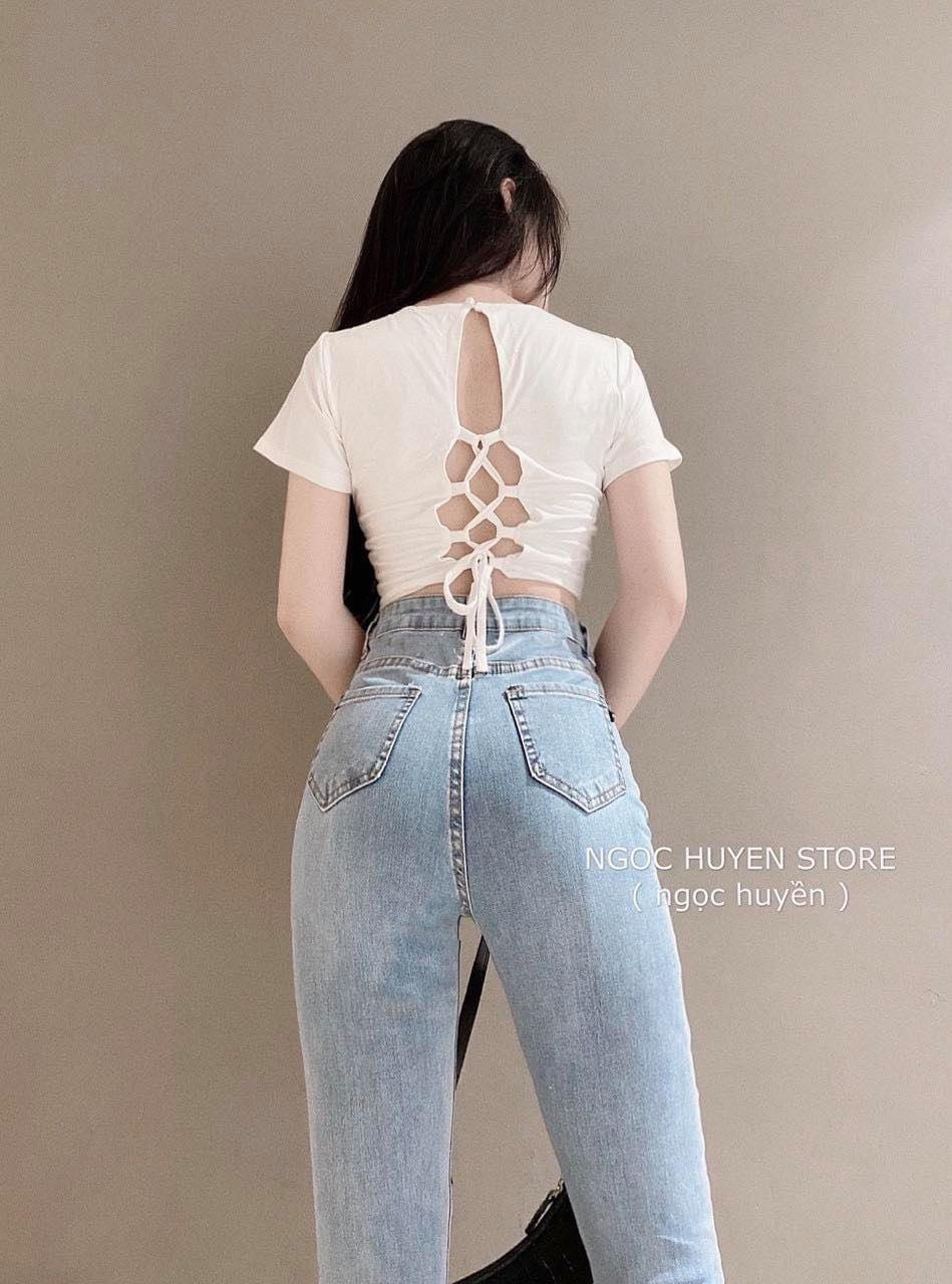 Áo Kiểu Tay Ngắn Hot Trend Đan Dây Sau Lưng Có Mút Ngực Sexy TTKX0008