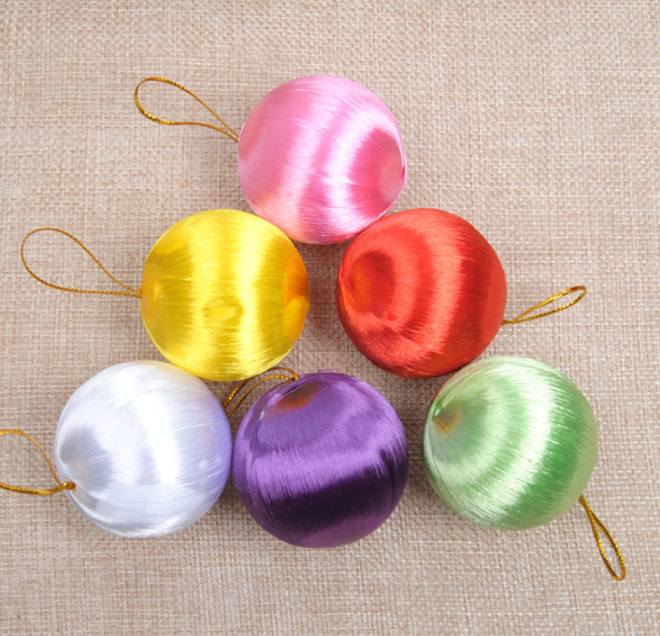Phụ kiện trang trí noel Set 6 quả châu sợi bóng 5cm E21