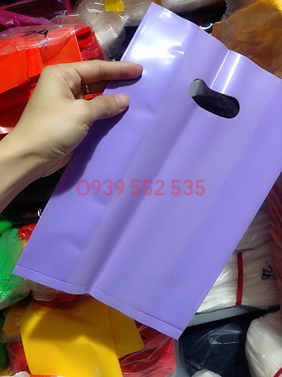 [500gr-1kg/size] Túi nilon PE bóng dẽo dai MÀU TÍM PASTE (TÍM NHẠT)