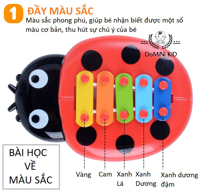 [HCM]Đồ chơi nhạc cụ đàn gõ Bọ rùa cho bé