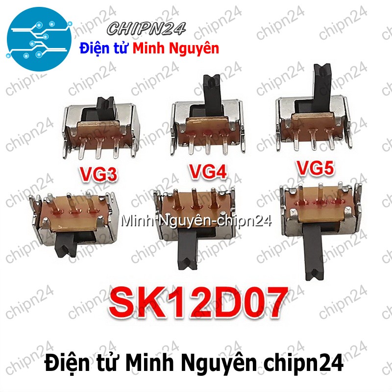 [5 cái] Công Tắc Gạt SK12D07 (VG2/VG3/VG4/VG5 Thẳng/Cong 2mm) - [Chọn Loại] - HHH.00221
