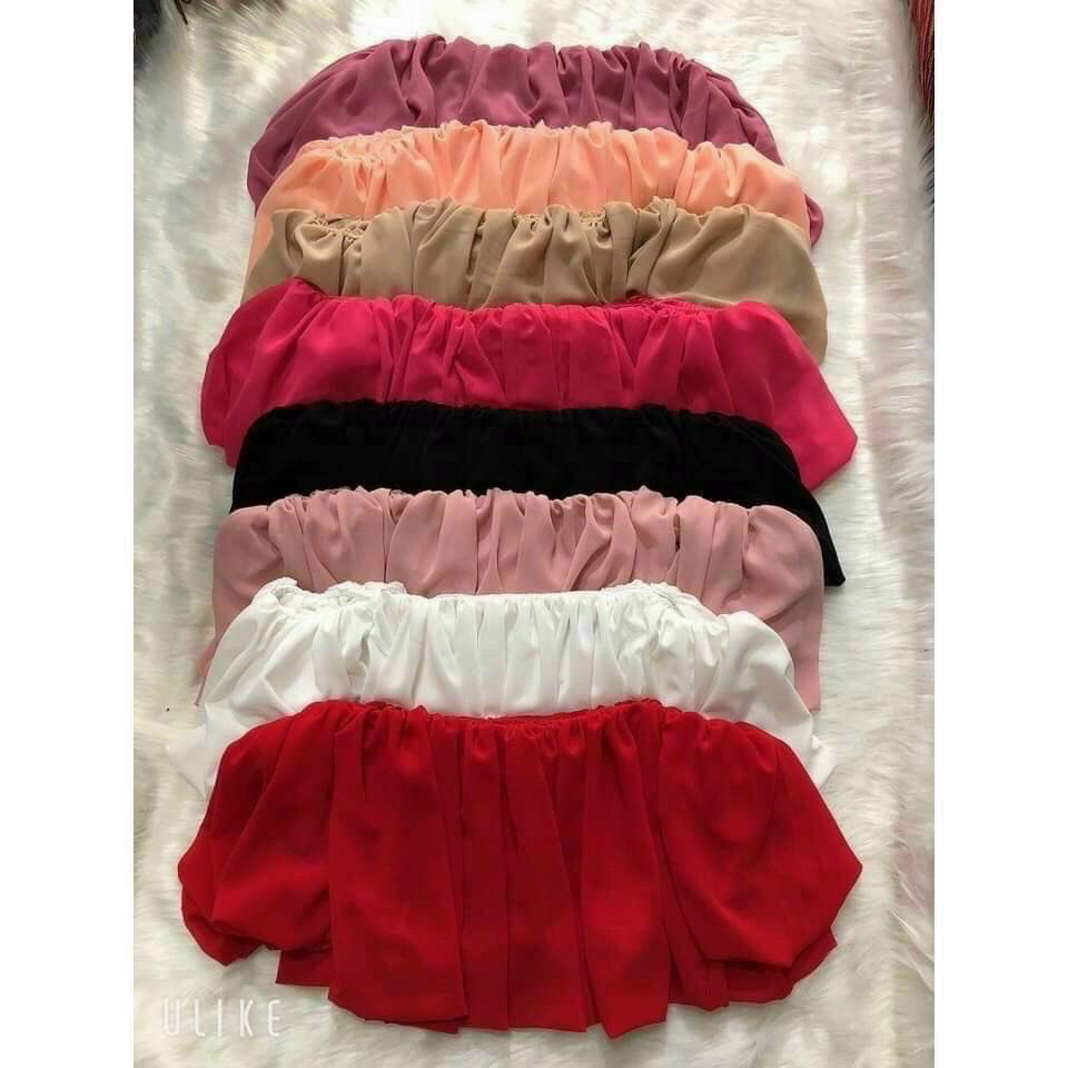 Áo croptop trễ vai 2 lớp - Áo kiểu nữ