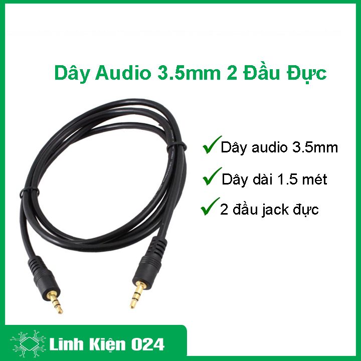 Dây audio 3.5mm 2 đầu đực 1.5m
